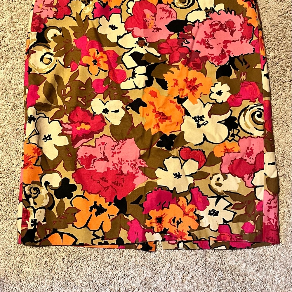 Talbots Multicolor Floral A-Line Skirt